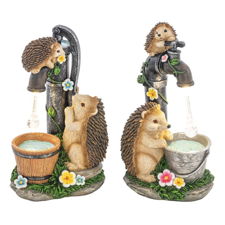 Hedgehog Garden Homies Lighted Spout 2 Assorted for wholesale by Hanna's Handiworks