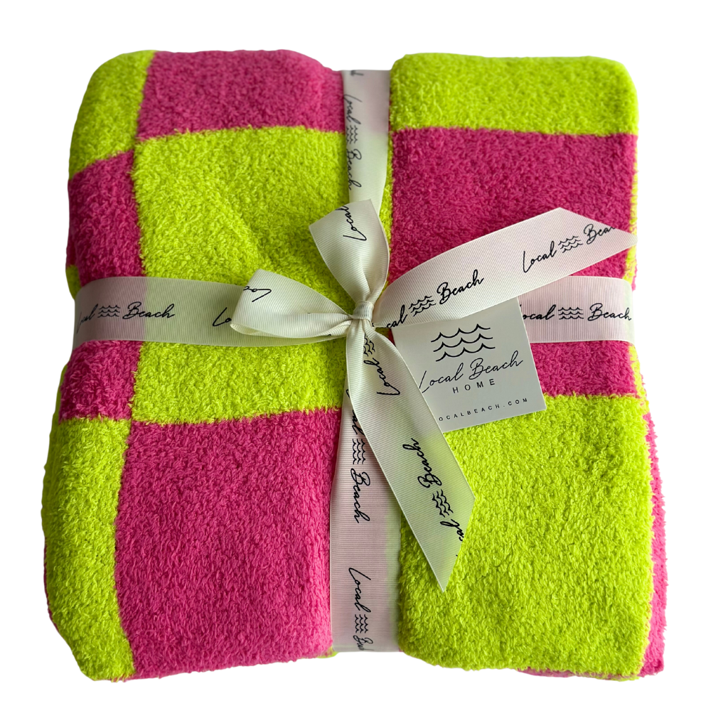 Local Beach - Wholesale Throw Blanket - Checker Luxe Home Blanket2
