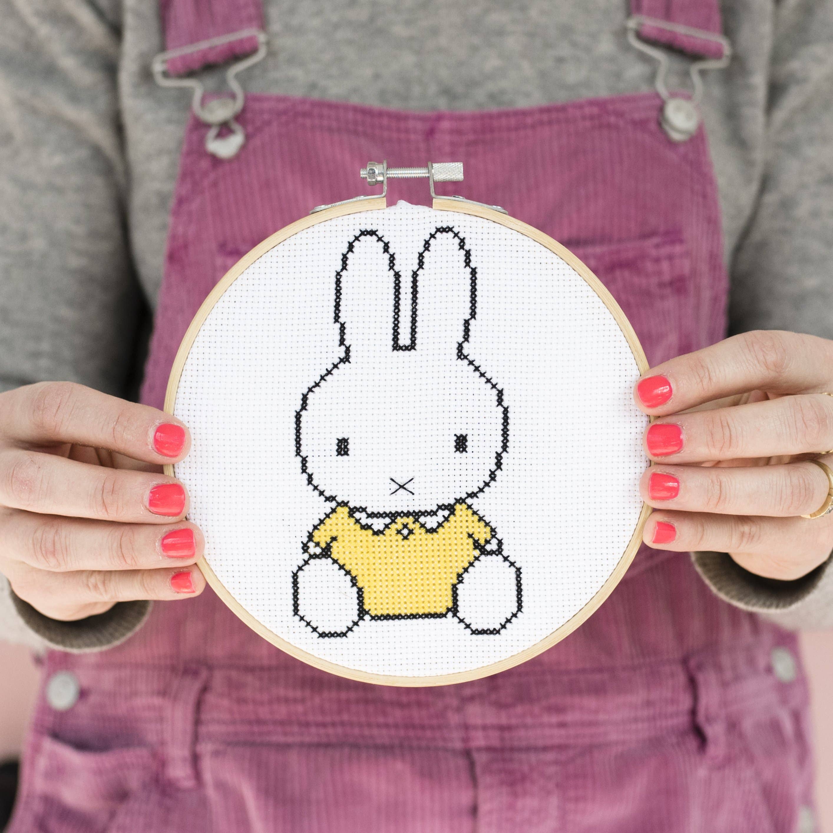 Cotton Clara Craft Kits & Supplies - Wholesale Craft Sewing Kit - Miffy Yellow Cross Stitch Kit Beginner Friendly 5