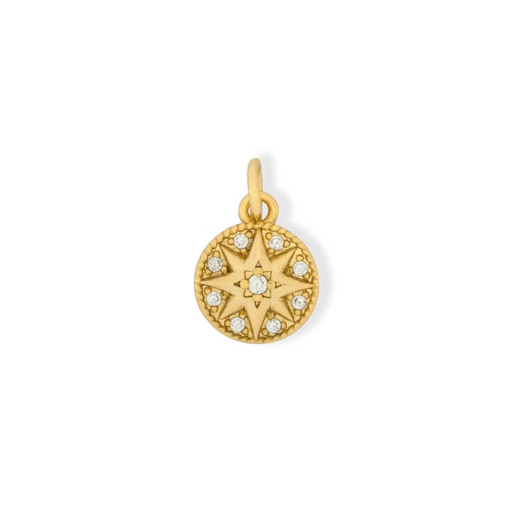 Ashiana London – wholesale Individual charm/pendant – Mini Gold Compass Coin - Set of 4
