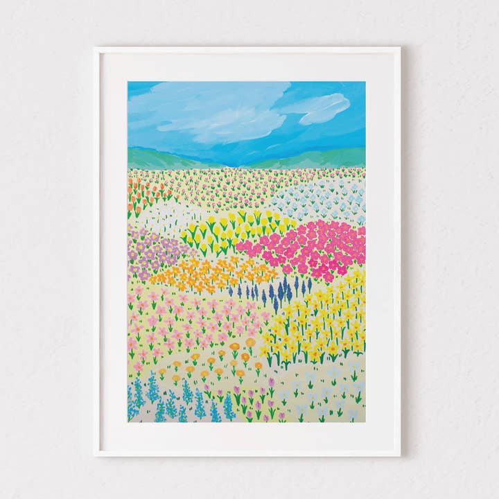 Charlotte Farr Illustrations - Wholesale Art Print - Flower Field Art Print