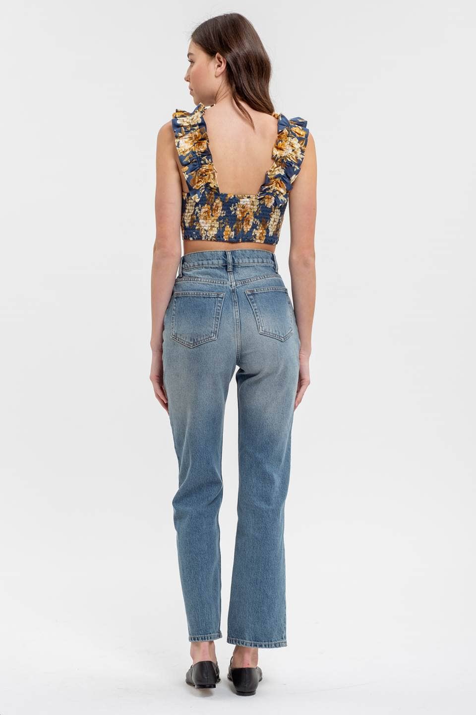 Blu Pepper - Vente Chemisier – femme - Haut court à bretelles à volants floraux12