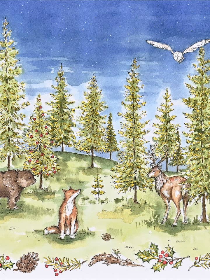 Woodland Wonder Deluxe Boxed Holiday Cards for wholesale by Peter Pauper Press