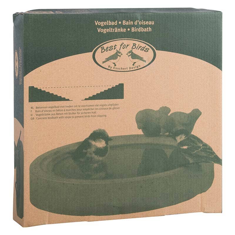 Esschert Design USA - Wholesale Bird Bath - Bird Bath w/Birds, Concrete2