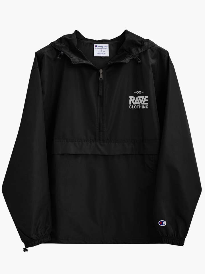 RAVE Clothing – Engroshandel Vindjakke - Unisex – RAVE Clothing x Champion vindjakke i sort0