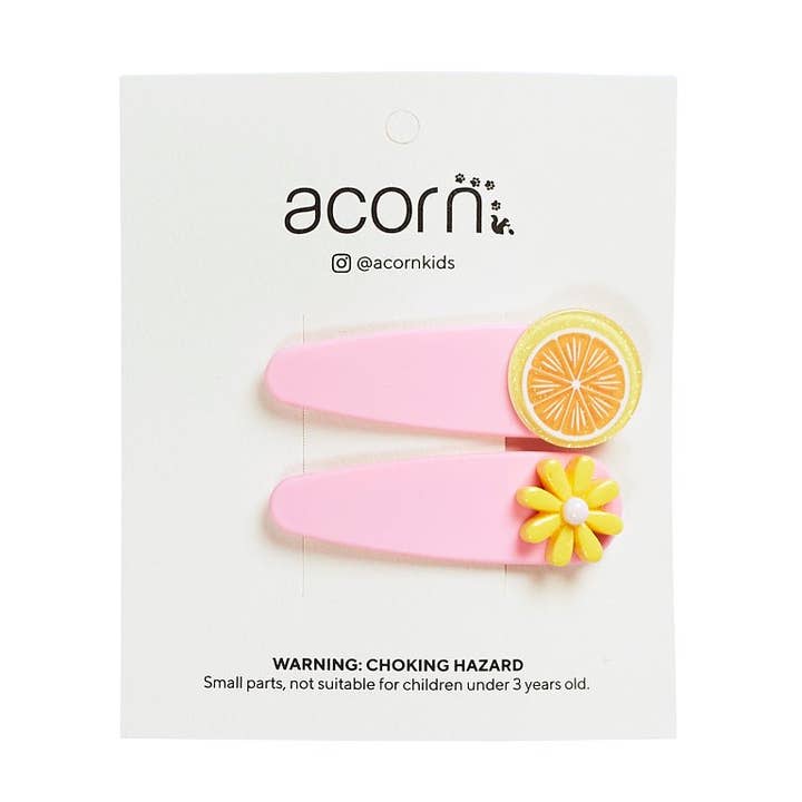 Fruit Hair Clip Pink for wholesale by Acorn Kids