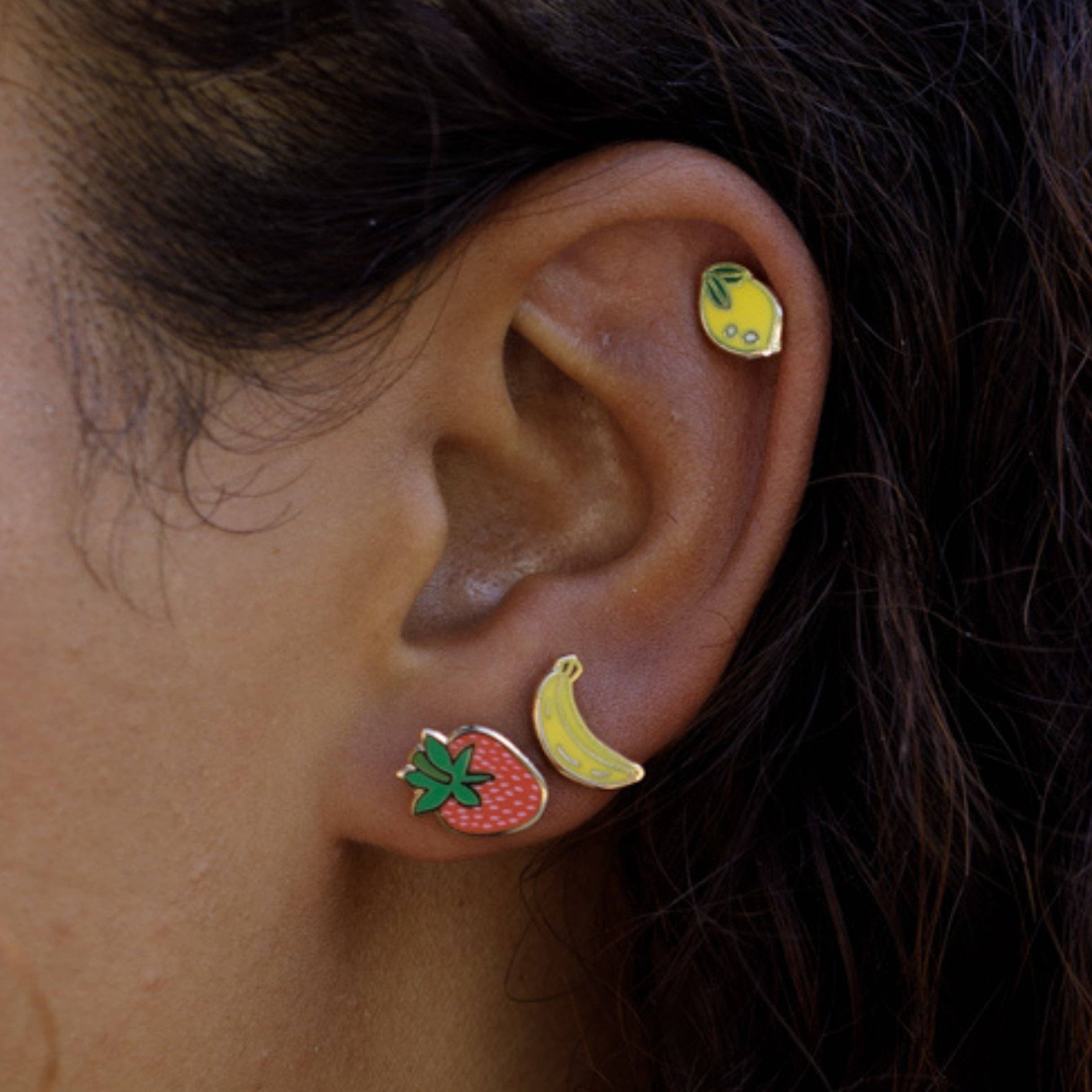 Larissa Loden - Wholesale Stud/Post Earrings - Strawberry Enamel Stud Earrings - On Sale 🤑3