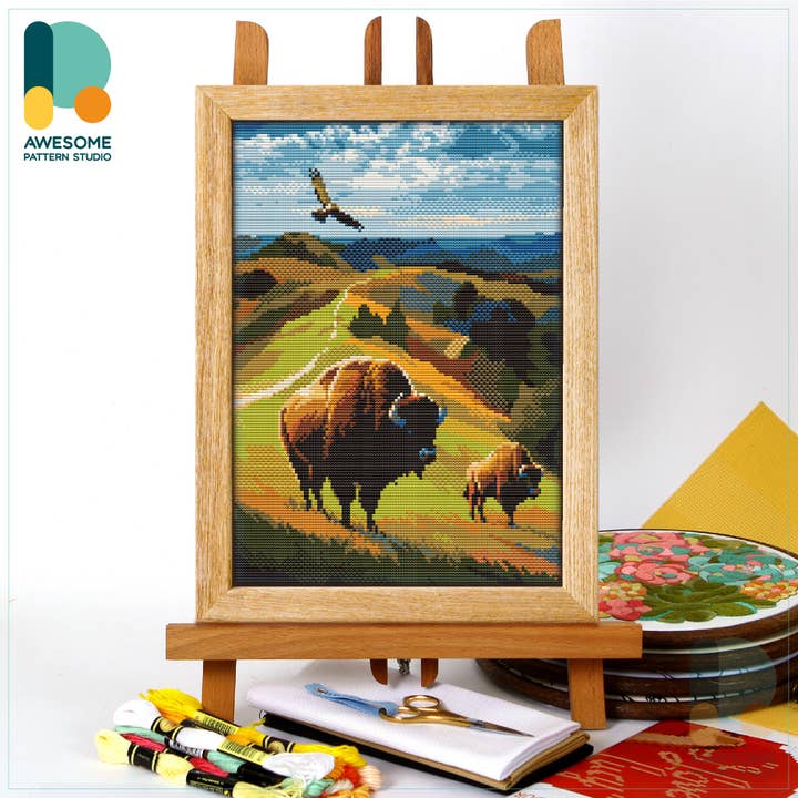 Theodore Roosevelt National Park CS3043-2, Cross Stitch Kit for wholesale by Awesome Pattern Studio