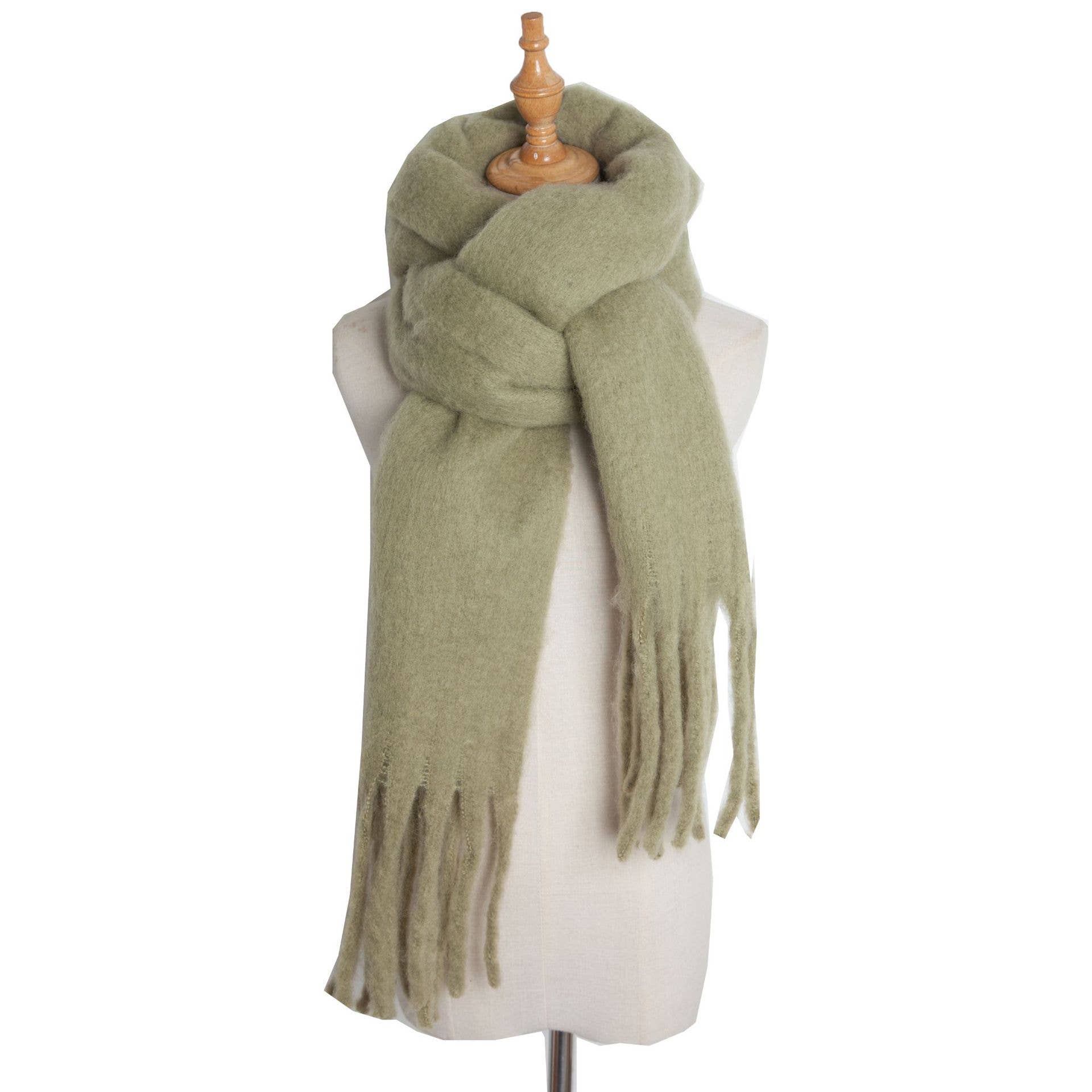 HIDDENBRAND - Wholesale Scarf - Women's - soft cozy classic solid fringe scarf wrap7