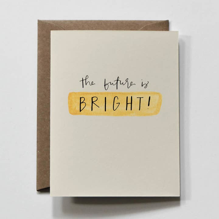 everglow handmade - Wholesale Encouragement Card - Bright Future | Yellow Encouragement Greeting Card0