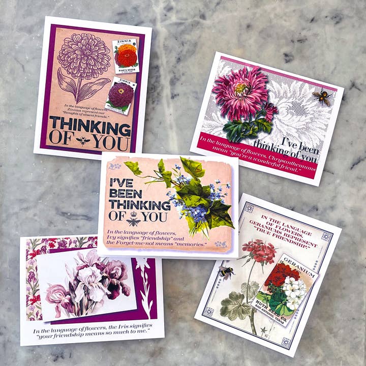 Set de cartes « Say It with Flowers » pour la vente par Buffalo Gals by White Rabbit Design