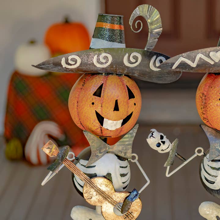 Zaer Ltd. International - Wholesale Outdoor Ornament/Decor - Small Iron Skeleton Mariachi's- 3 Assorted Styles4