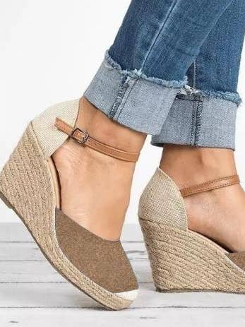 Leather Strap Wedges for wholesale by JASPER Mode