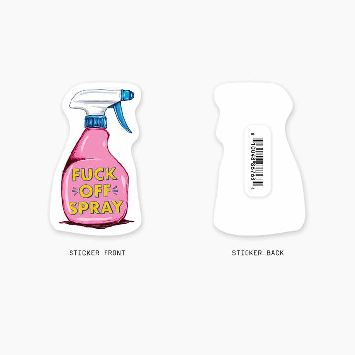 Nice Enough Stickers – Adesivo por atacado – Fuck Off Spray - Autocolante Artístico de 3"1