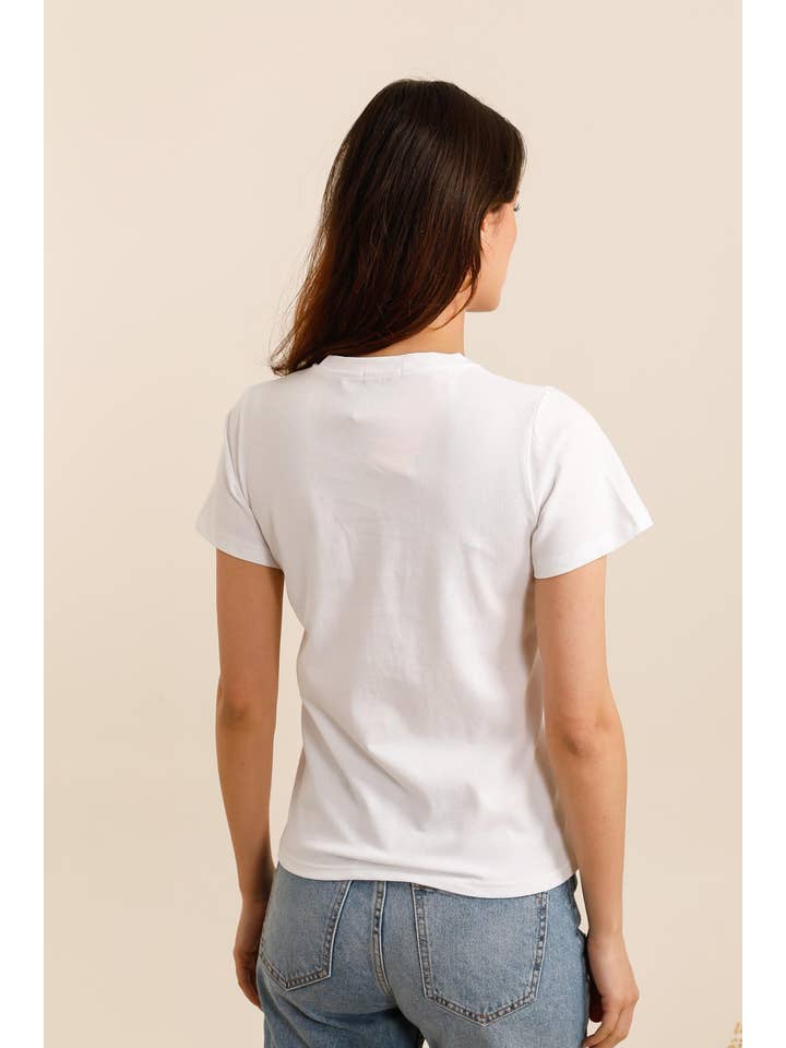 White 32007 T-SHIRT "STRAWBERRY MILK" for wholesale on Faire3