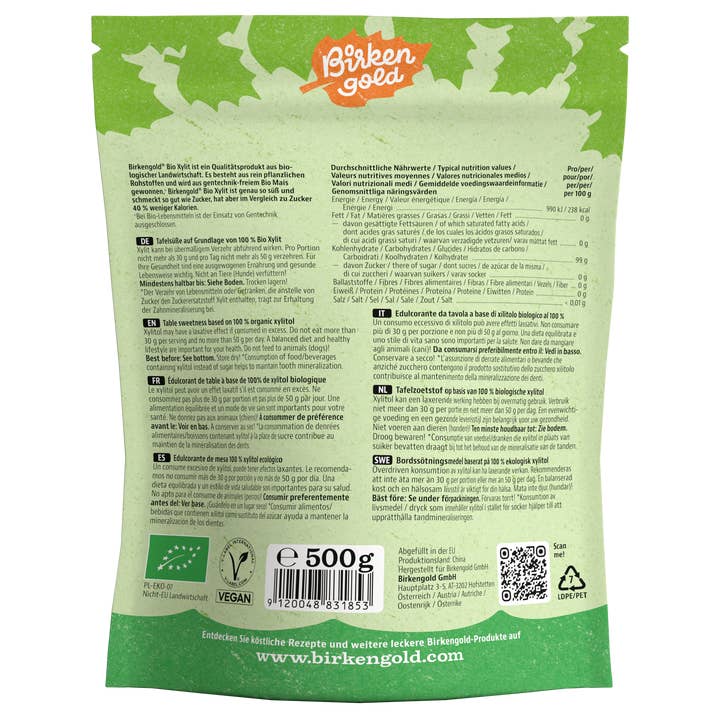 Birkengold - Wholesale Sugar/Sweetener - Birkengold organic xylitol 500g1