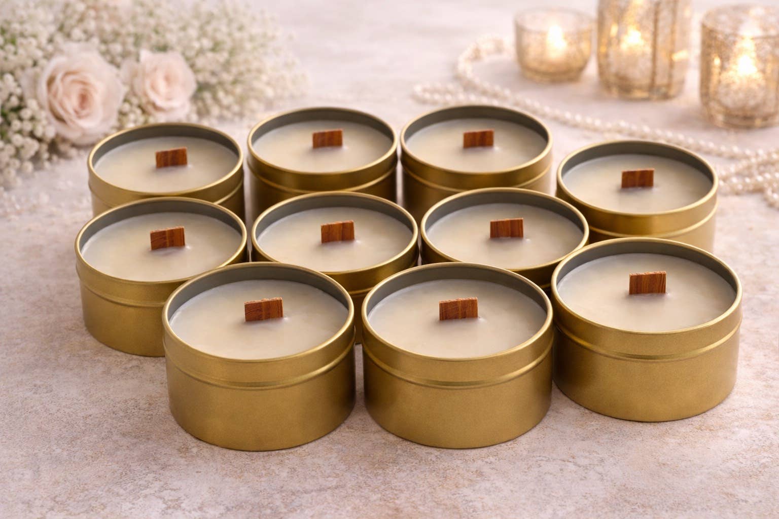 Akivodu Candles – wholesale Travel candles – Wood Wick Candle 4 oz- Multiple scents 5