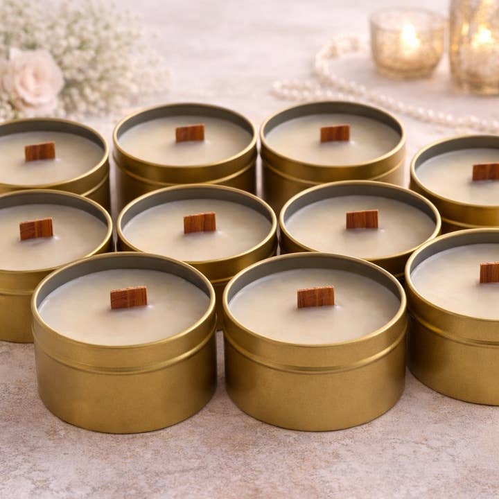Akivodu Candles – wholesale Travel candles – Wood Wick Candle 4 oz- Multiple scents 5
