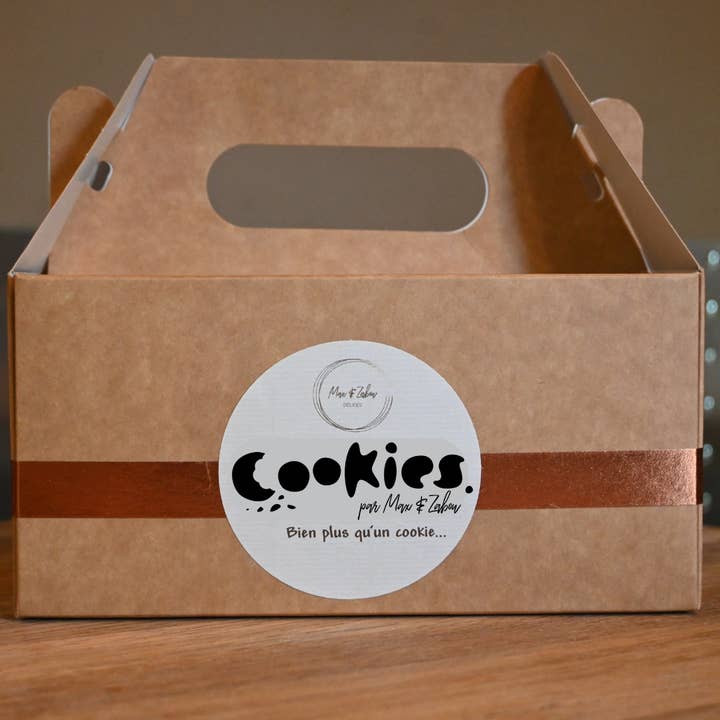 Box of 8 Cookies by M&Z assortment for wholesale by Les OooKies par Max&Zabou Délices