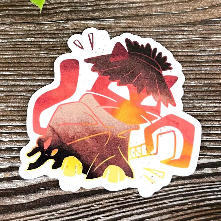 Halloween Orange Cat w/ Robes, Die Cut Vinyl Sticker, Boho Fun, Water Resistant, Spooky |Sticker or Magnet for wholesale by Handmade by Marlayna