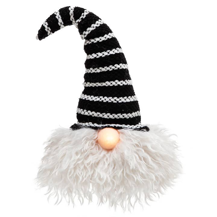 Bright Ideas – wholesale Juldekoration – Med svart hatt Santa Gnome w/LED ljus näsa