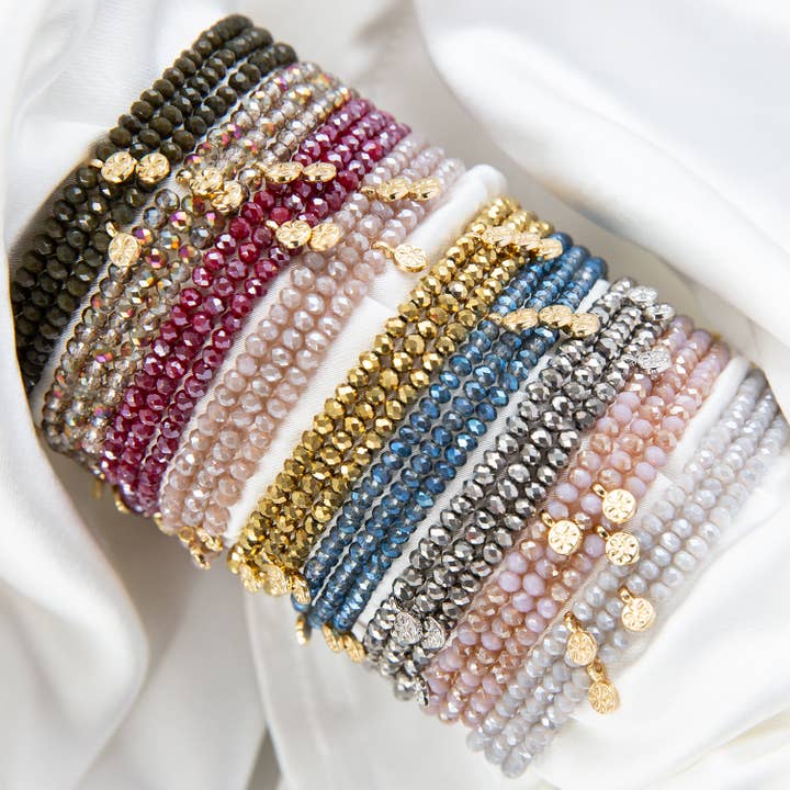 Marlyn Schiff - Wholesale Beaded Bracelet - mini disc stretch wrap
