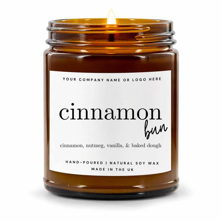 Candle Drop – wholesale Jar/filled candle – Label Style 2 | Wholesale White Label Soy Candle | Amber Jar3