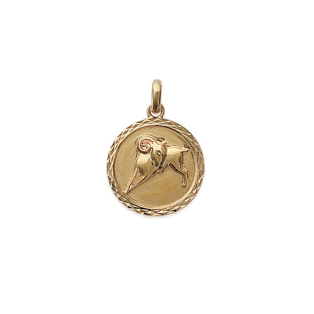 France Mineraux - Wholesale Individual Charm/Pendant - Aries Pendant - Astrological Sign No. 2 - Gold Plated0