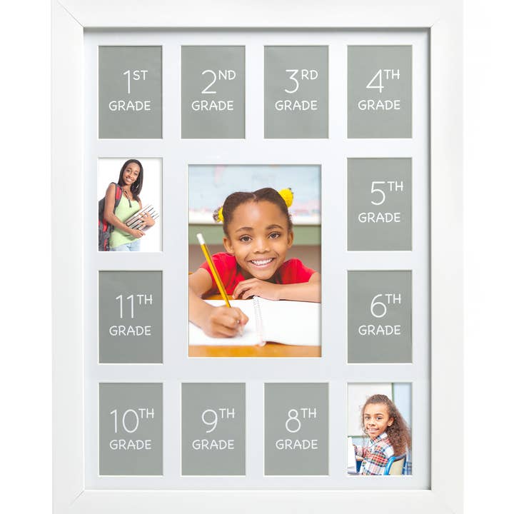 Kate & Milo - Wholesale Picture Frame - Kids & Baby - K-12 School Days Photo Frame, White