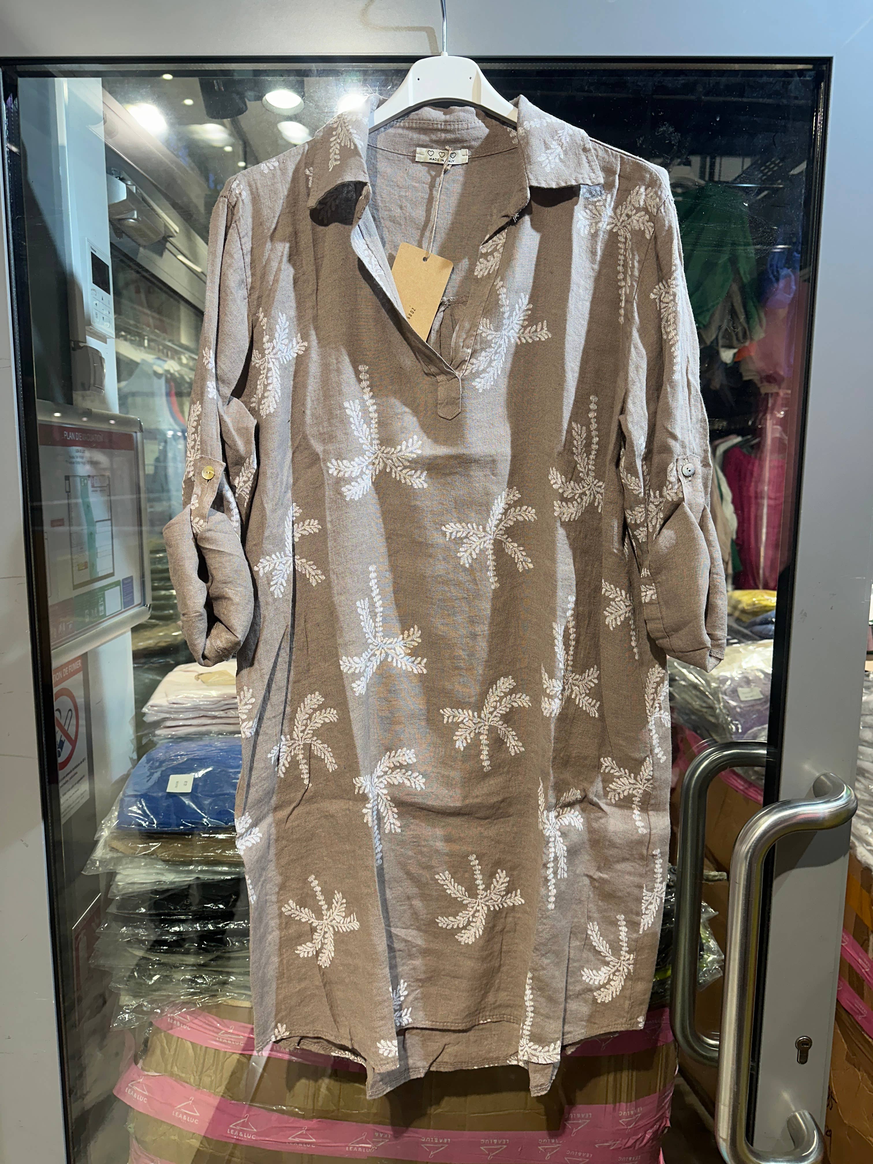 LÉA & LUC – Großhandel Kleid – Damen – Bedruckte Kleider aus 100% Leinen REF.680213