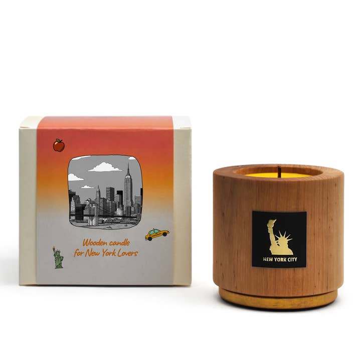 Symbol Candle New York | wooden candle easy to refill for wholesale by WOOD MOOD