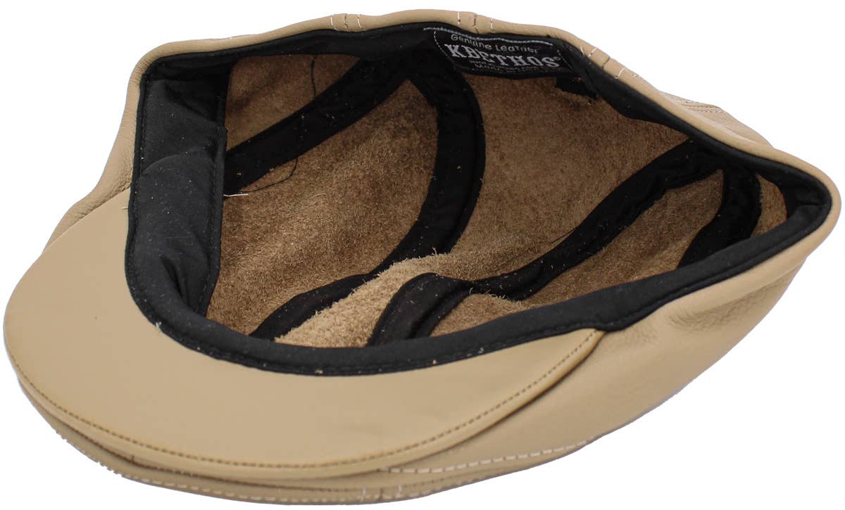 KBETHOS – wholesale News boy/school boy hat – Men's – 100% Leather Ascot - Made in USA | KBETHOS16