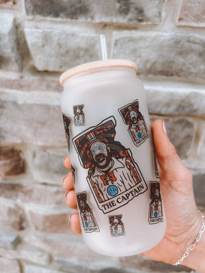 The Captain Tarot Frosted Glass Tumbler for wholesale by NOT YOUR AVERAGE BABE CO