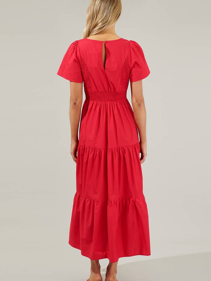 Sugarlips - Wholesale Dress - Women's - Alexis Poplin Tiered Midi Dress