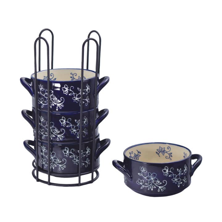 Temp-tations - Wholesale Bowl - Temp-tations Stoneware Stack-A-Bowls Set/4 bowls w/holder6