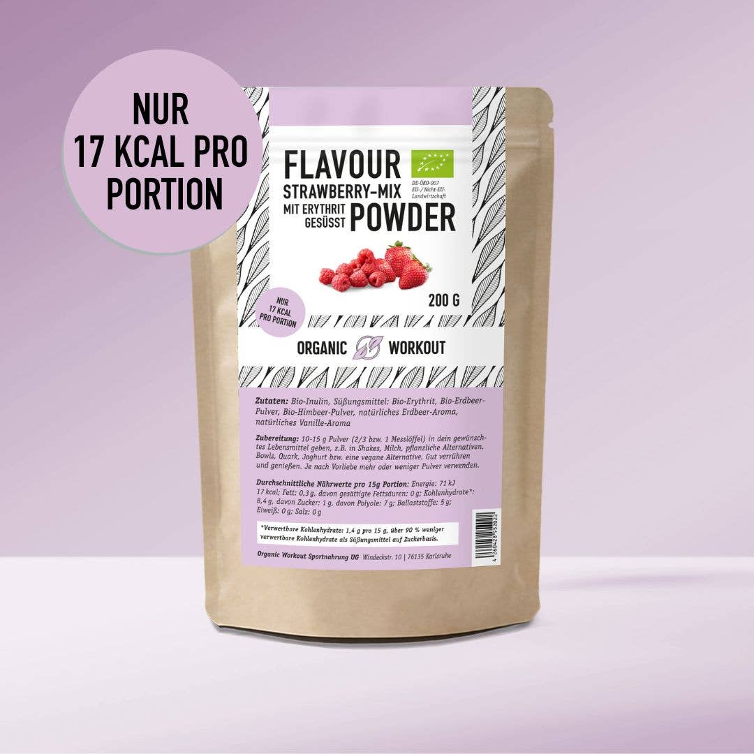 Organic Workout – wholesale Protein/superfood powder – Organic Strawberry-Mix Flavour Powder