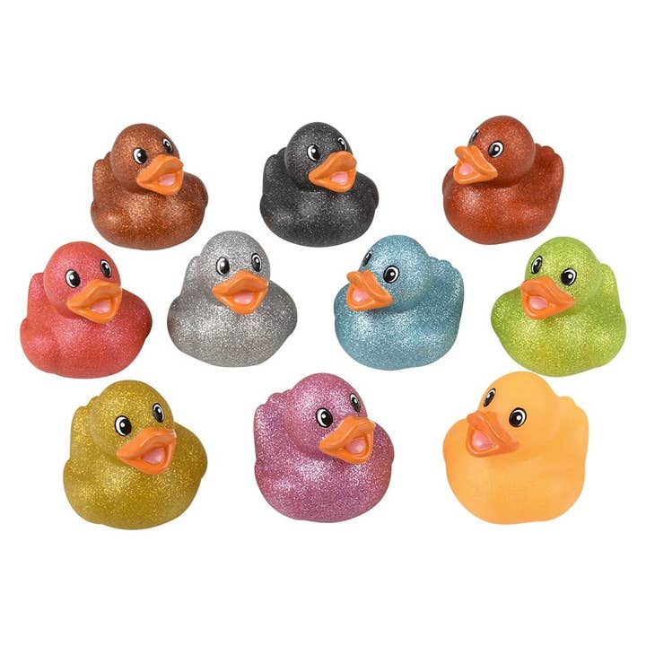 La Luna Bella - Toys – Engroshandel Klassisk legetøj - Børn – 2" GLITTER RUBBER DUCKY ASSORTMENT LLB legetøj til børn