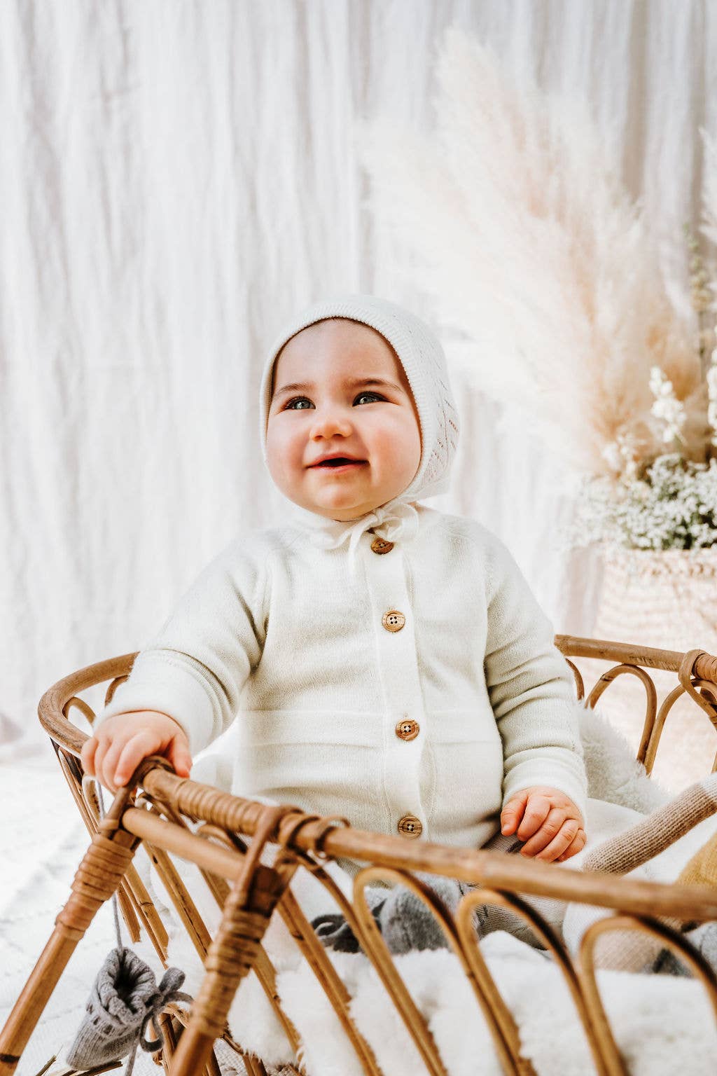 Lunö Tricot - Wholesale Newborn/Knit Hat - Baby - Cashmere Baby Hat - Penelope White9