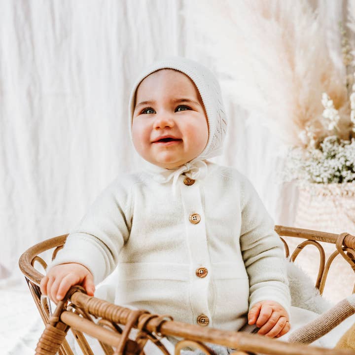 Lunö Tricot - Wholesale Newborn/Knit Hat - Baby - Cashmere Baby Hat - Penelope White9