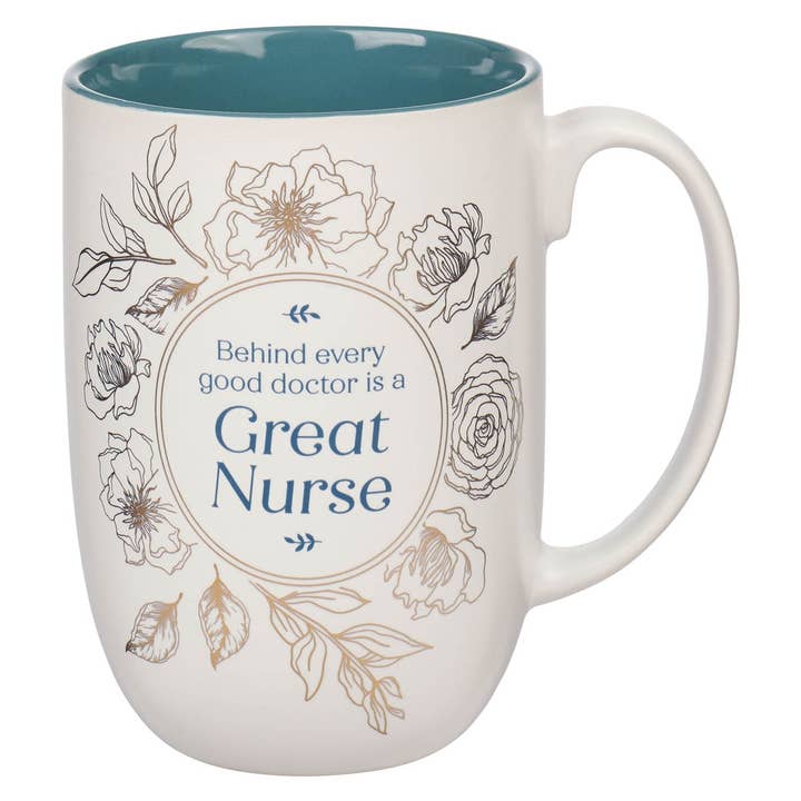 Mug Teal Great Nurse Phil, 4:13 for wholesale by Christian Art Gifts