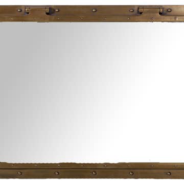 Nautical Tropical Imports - Wholesale Wall Mirror - 34"x24" Rectangular Porthole Mirror Antique Brass Finish 1