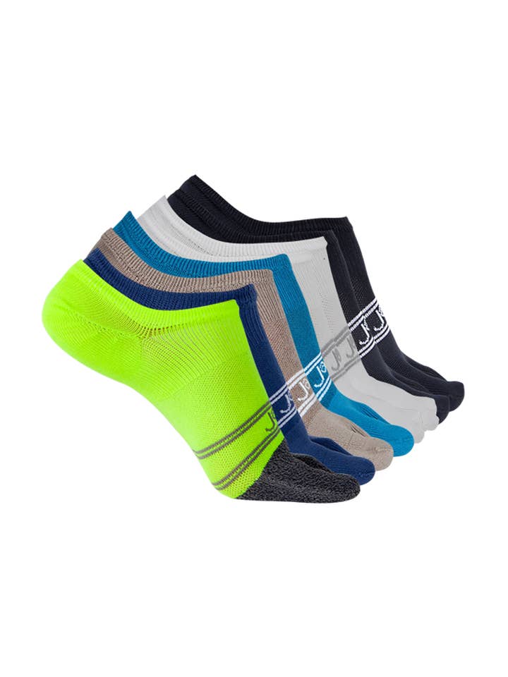 Lot de 8 paires de chaussettes invisibles légères à orteil séparé pour tous les jours pour la vente par Ja-vie