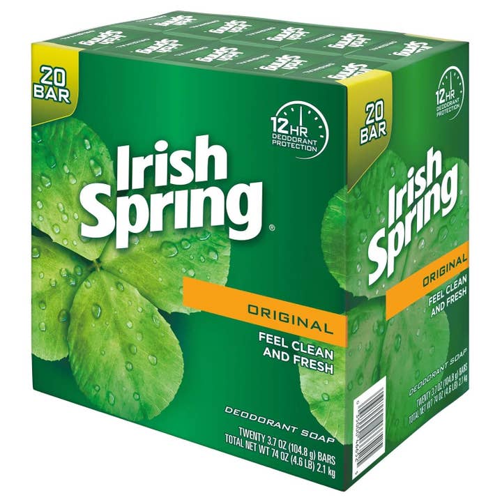 SB Distribution Ltd® - Wholesale Bar Soap - IRISH SPRING BAR SOAP 4 OZ 20 PK ORIGINAL W/ FLAXSEED OIL