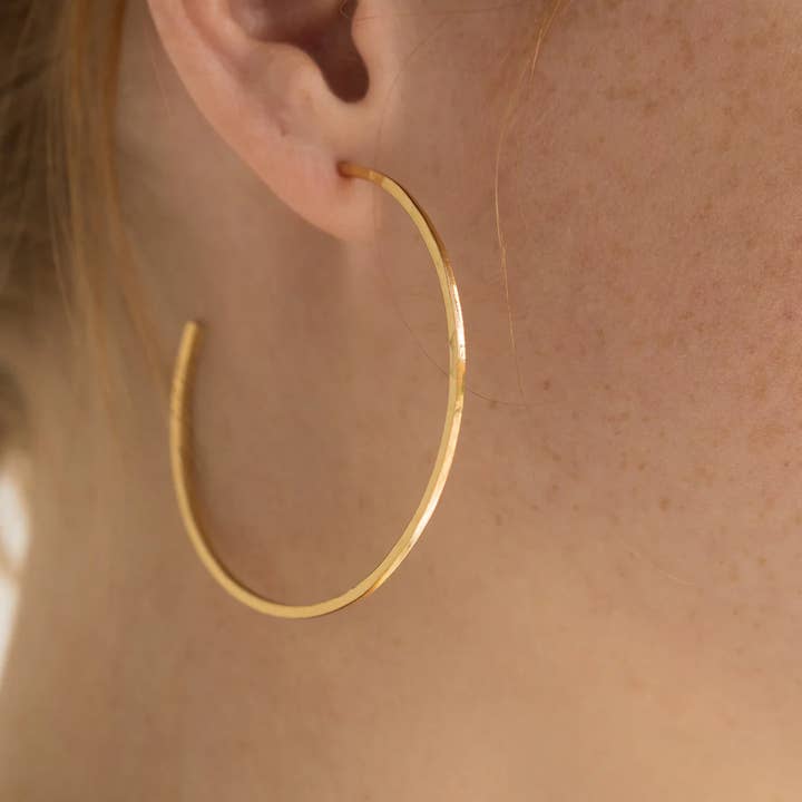 Brenda Grands Jewelry - Wholesale Hoop Earrings - Thin Hammered Hoops