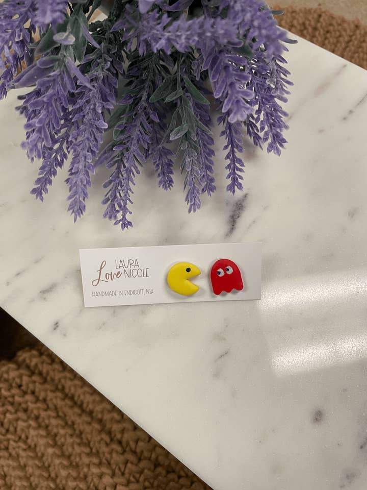 Pacman Blinky Studs for wholesale by Love Laura Nicole
