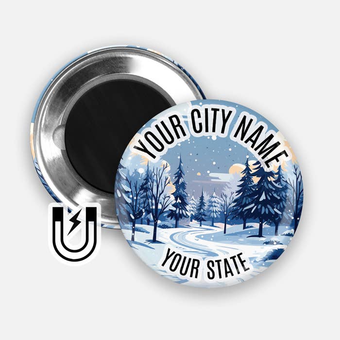 Personalized city magnet -1.75" name drop magnet - Custom for wholesale by Aphrodite Bookclub