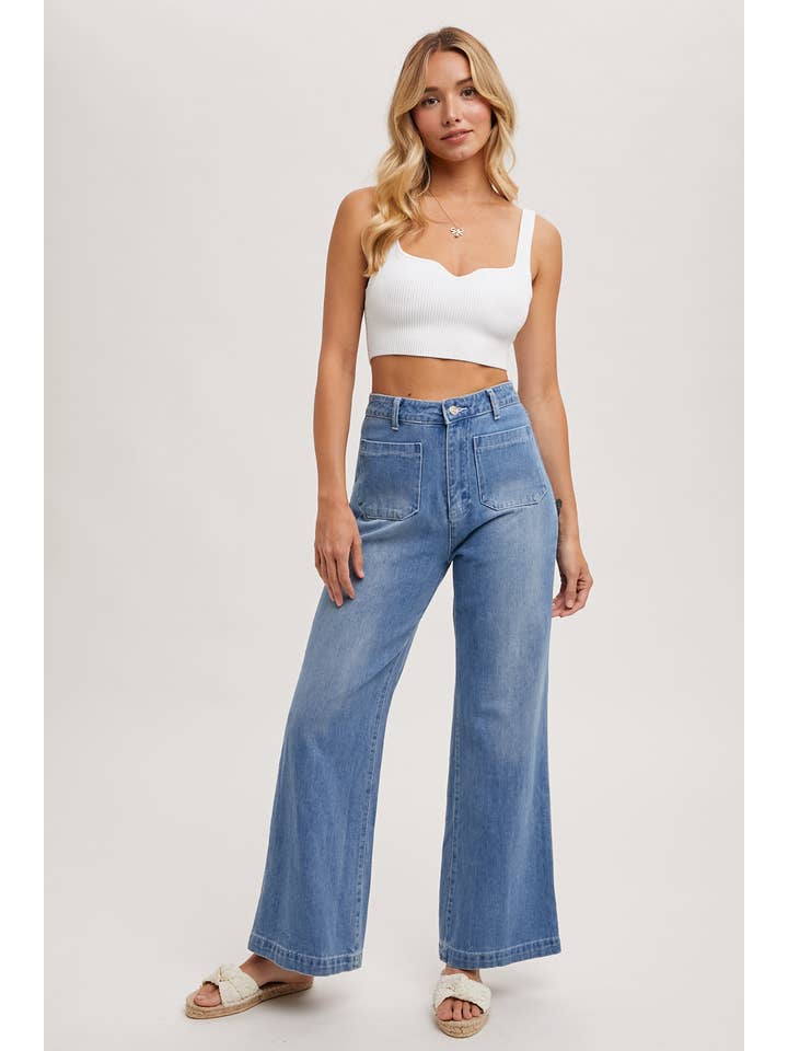 Bluivy - Wholesale Jeans - Women's - HIGH RISE WIDE LEG DENIM JEANS7