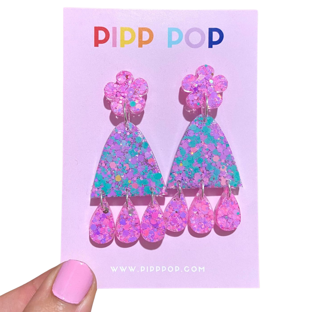 Pipp Pop - Wholesale Dangle Earrings - Suzie Glitter Dangles - Mint To Be - 2 styles available0