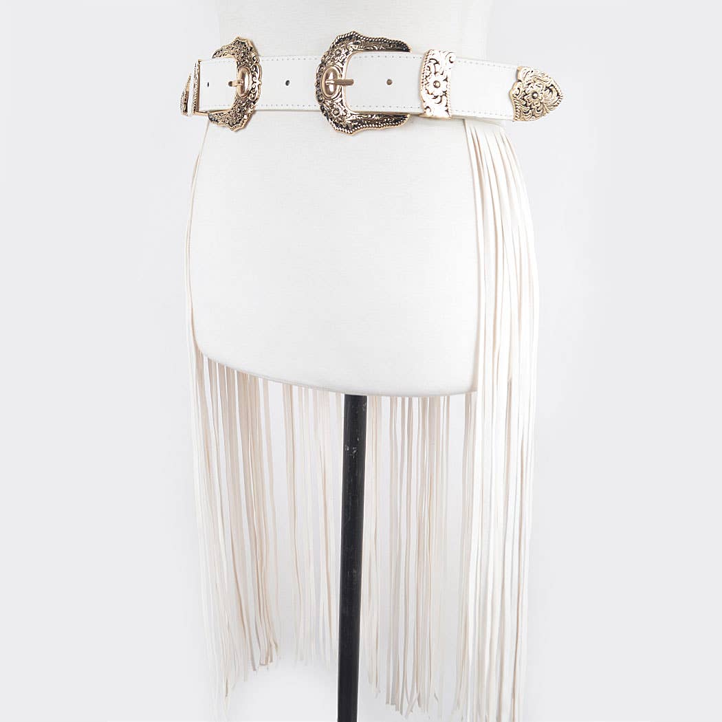3AM BY H&D ACCESSORIES - Wholesale Belt - Women's - Double Buckle Curtain Fringe Belt3