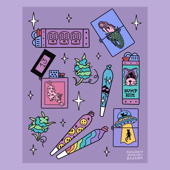 Galaxy Brain Design - Wholesale Art Print - Blaze It Print